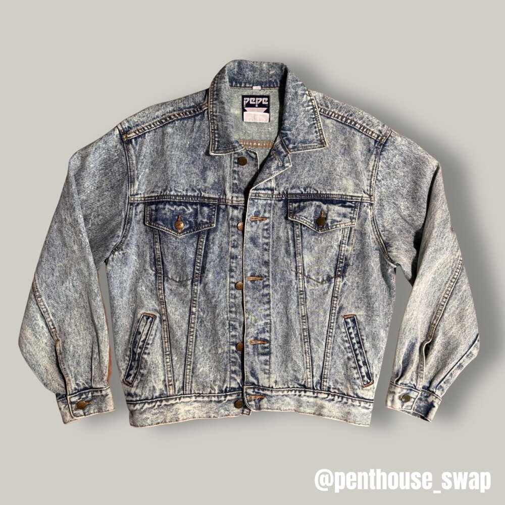 Vintage 80s/90s Bleached Pepe Jean Jacket, Size S (Unisex)